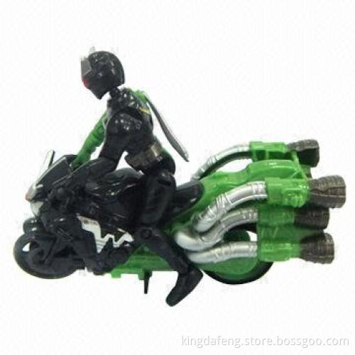 Plastic Action Figure with Movable Body and Luxury Motorbike, Available in Various Colors and Logos